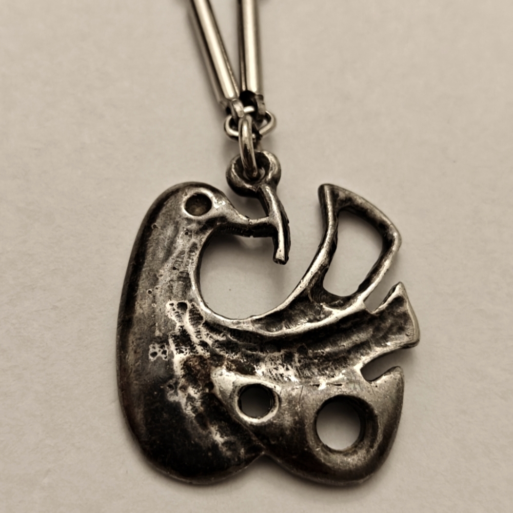Vintage Guy Vidal Dove Bird Pendant Necklace